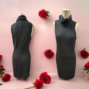 Laundry,Dress,Gray,Acrylic,Sz L,Sleeveless,Knee length,Turtleneck,Made in USA.!